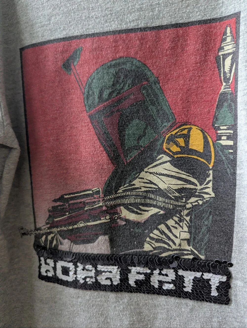 GAP Long-Sleeve Boba Fett /Star Wars Graphic Tee With Sequin Flip Graphic